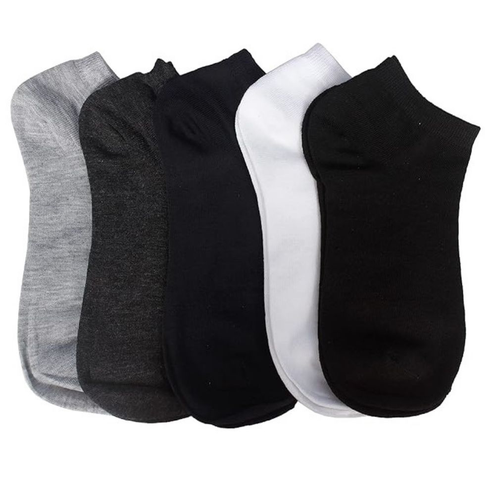 Wildez Plain Ankle Socks For Unisex (Pack of 5)